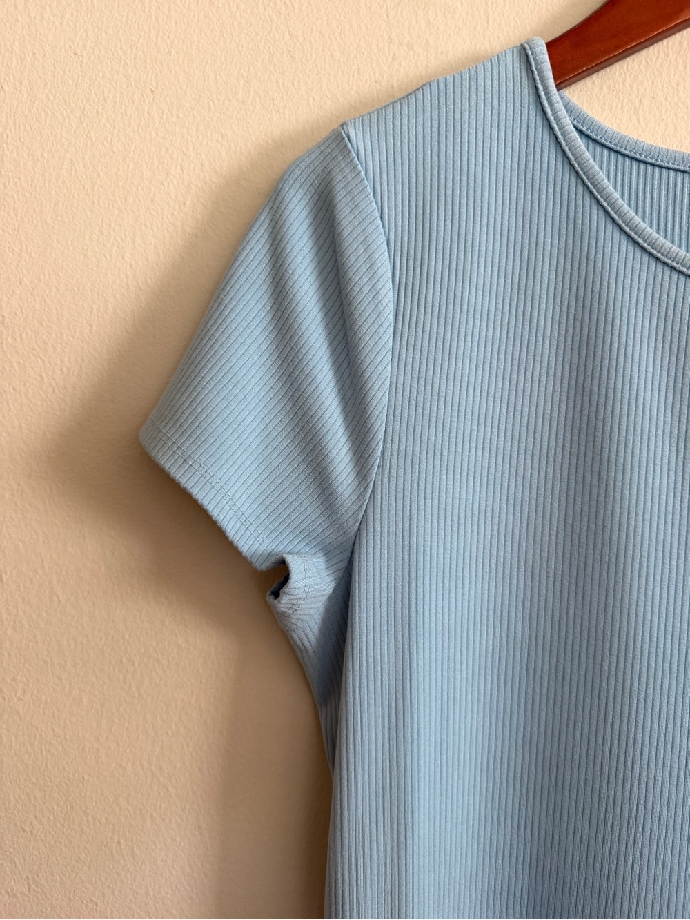bebe Light Blue Ribbed Bodycon Midi Dress Sz L - Picture 4 of 10